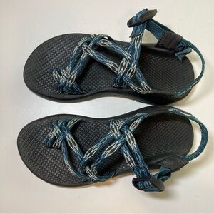 Chaco ZX2 Women's 6 Classic Aztec Green Tan Toe Loop Strap Sport Hiking Sandals